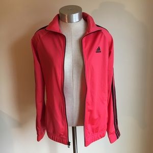Adidas pink coral zip up jacket